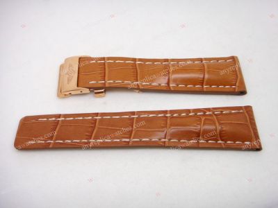 Replica Breitling Brown Real Leather Band with Silver Clasp 24-20 110 mm